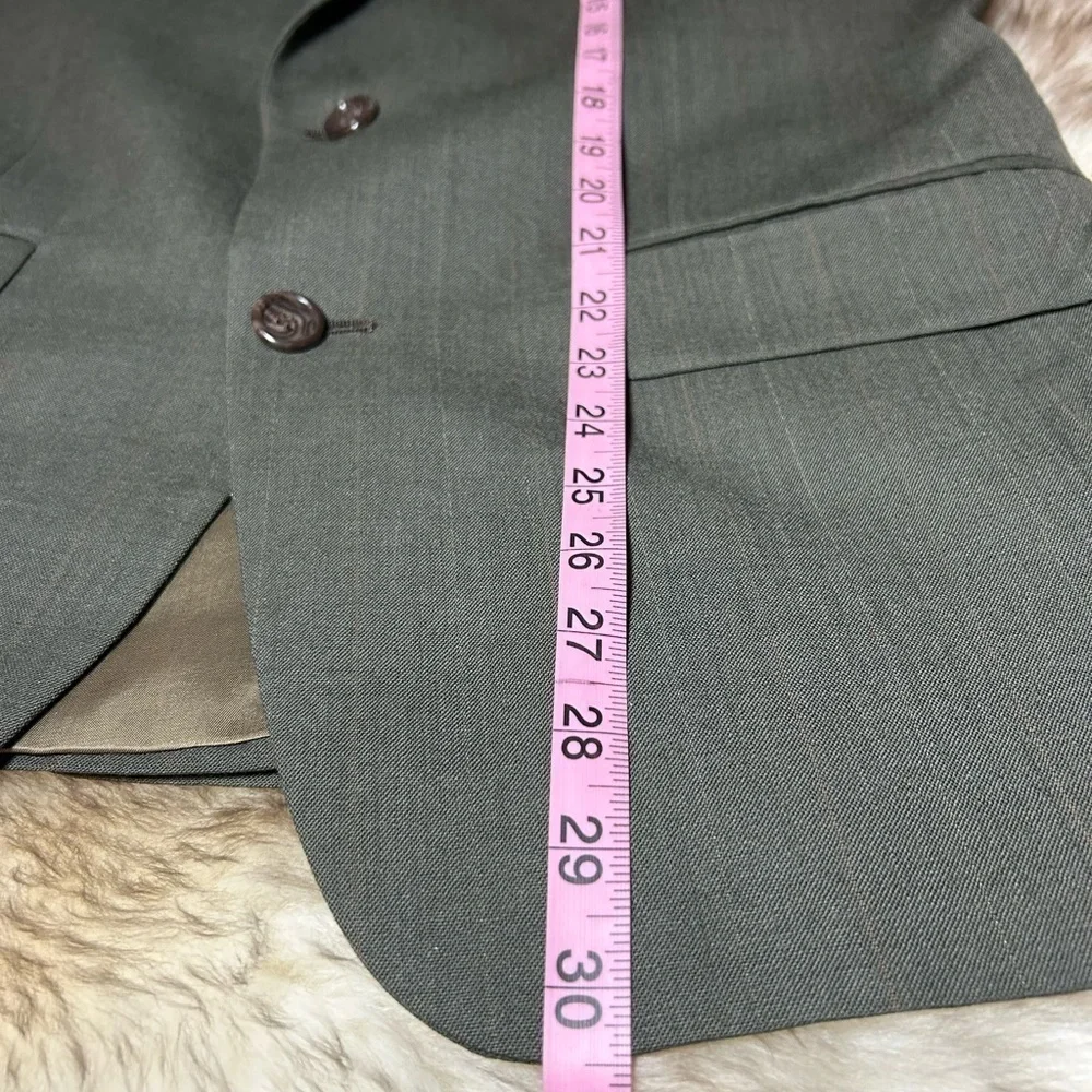 Men’s Sport Coat 40R Executive Collection Light Black 2 Button Blazer Jacket